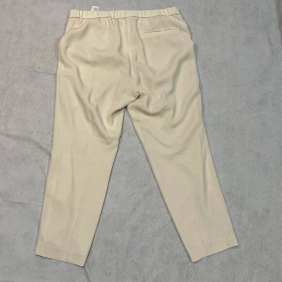Theory Treeca Crepe Cropped Slim Leg Pants Ecru Off White Trousers 8 - Picture 12 of 12